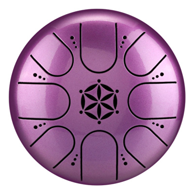 HLURU TCT8-5 - Flower of Life Series 8 Notalı 5" Purple Tongue Drum